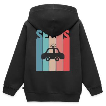 6 Jahre Polizeiauto Polizei - Kinder Premium Organic Zip Hoodie - Schwarz - Hinten - AI Model Kid Male (0cm)