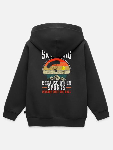 Skydiving Because Other Sports Require Only 1 - Kids Premium Organic Zip-up Hoodie - black