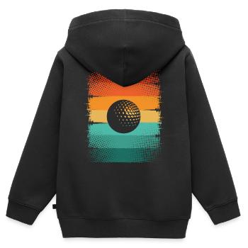 Balle de golf - Sweat Premium à capuche zippé enfant bio - noir - Dos - AI Model Kid Male (0cm)