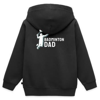 Badminton Badminton Dad - Kinder Premium Organic Zip Hoodie - Schwarz - Hinten - AI Model Kid Male (0cm)