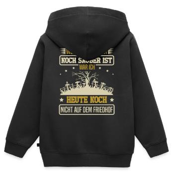 Leichenbestatter Bestattung Totengräber Bestatter - Kinder Premium Organic Zip Hoodie - Schwarz - Hinten - AI Model Kid Male (0cm)