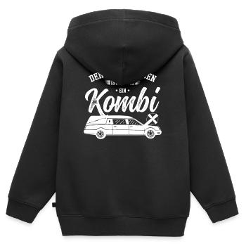 Bestatter Der letzte Wagen ist immer ein Kombi - Kinder Premium Organic Zip Hoodie - Schwarz - Hinten - AI Model Kid Male (0cm)