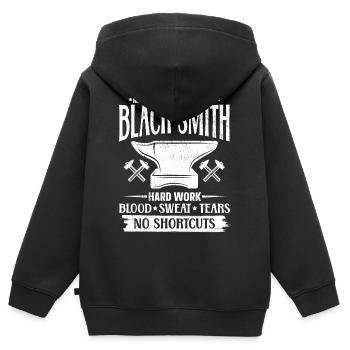 Forgeron Forgeron - Sweat Premium à capuche zippé enfant bio - noir - Dos - AI Model Kid Male (0cm)