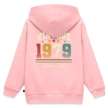 1979 Jahrgang Baujahr Geburtstag Vintage - Kinder Premium Organic Zip Hoodie - Rosa - Hinten - AI Model Kid Female (0cm)