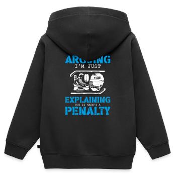 Eishockey - Kinder Premium Organic Zip Hoodie - Schwarz - Hinten - AI Model Kid Male (0cm)