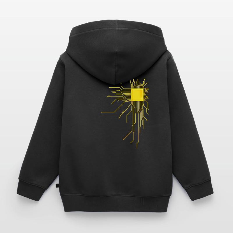 platine Core cpu Computer Nerd Programmer admin Kids Premium Organic Zip-up Hoodie