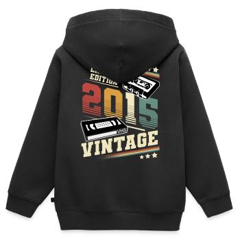 2015 Geburtsjahr Baujahr Geburtstag vintage - Kinder Premium Organic Zip Hoodie - Schwarz - Hinten - AI Model Kid Male (0cm)