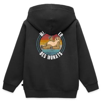 Mitarbeiter Des Monats - Kinder Premium Organic Zip Hoodie - Schwarz - Hinten - AI Model Kid Male (0cm)