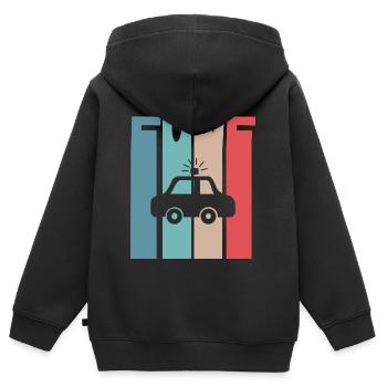 Polizeiauto 5 Jahre Kinder 5. Geburtstag Polizei - Kinder Premium Organic Zip Hoodie - Schwarz - Hinten - AI Model Kid Male (0cm)
