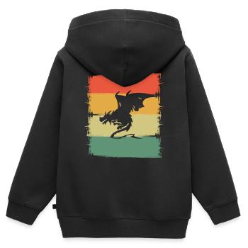 Dragon Dragon - Sweat Premium à capuche zippé enfant bio - noir - Dos - AI Model Kid Male (0cm)
