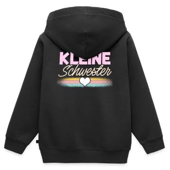 Kleine Schwester - Kinder Premium Organic Zip Hoodie - Schwarz - Hinten - AI Model Kid Male (0cm)