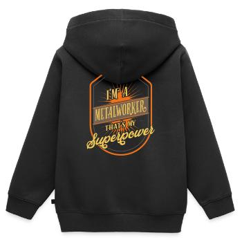 Metallarbeiter Metallverarbeiter - Kinder Premium Organic Zip Hoodie - Schwarz - Hinten - AI Model Kid Male (0cm)