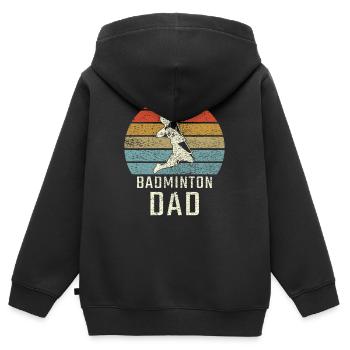 Badminton Badminton Dad - Kinder Premium Organic Zip Hoodie - Schwarz - Hinten - AI Model Kid Male (0cm)