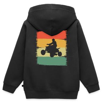 Quad - Sweat Premium à capuche zippé enfant bio - noir - Dos - AI Model Kid Male (0cm)