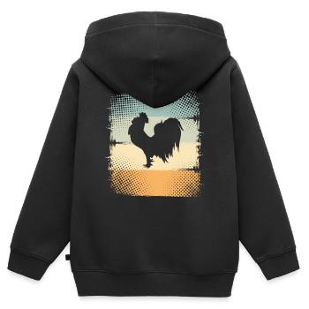Coq - Sweat Premium à capuche zippé enfant bio - noir - Dos - AI Model Kid Male (0cm)