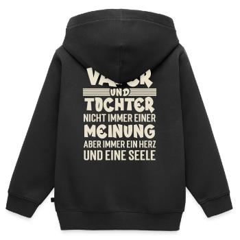 Vater Und Tochter - Kinder Premium Organic Zip Hoodie - Schwarz - Hinten - AI Model Kid Male (0cm)
