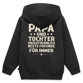 Vater Und Tochter - Kinder Premium Organic Zip Hoodie - Schwarz - Hinten - AI Model Kid Male (0cm)