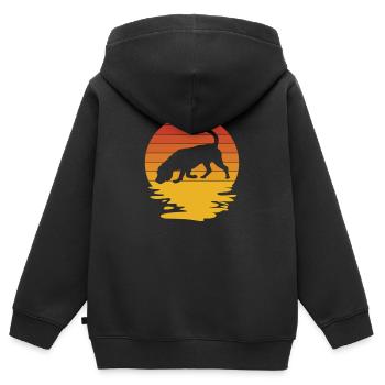Beagle Beagle Chien Beagle Chiot Beagle Propriétaire - Sweat Premium à capuche zippé enfant bio - noir - Dos - AI Model Kid Male (0cm)