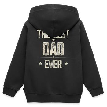 Papa Vater Bester Papa - Kinder Premium Organic Zip Hoodie - Schwarz - Hinten - AI Model Kid Male (0cm)