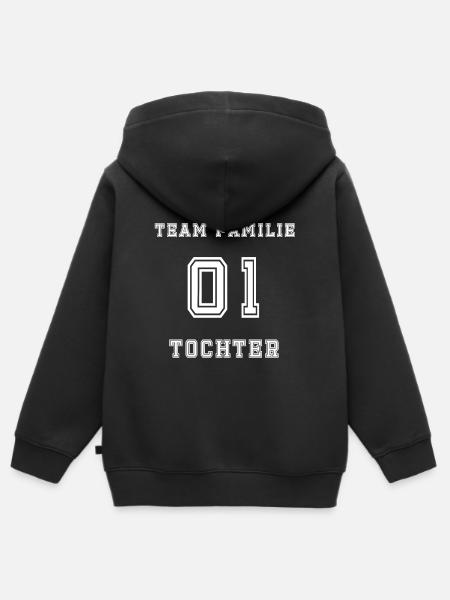 Team Family 01 Tochter - Kinder Premium Organic Zip Hoodie - Schwarz