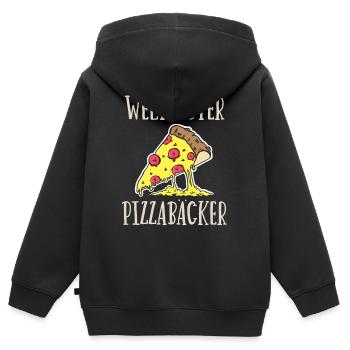 Weltbester Pizzabäcker - Kinder Premium Organic Zip Hoodie - Schwarz - Hinten - AI Model Kid Male (0cm)