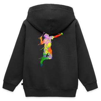 Badminton Fan Squash Trainer Verein Frauen - Kinder Premium Organic Zip Hoodie - Schwarz - Hinten - AI Model Kid Male (0cm)