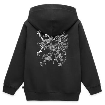 Vorpommern Greif - Kinder Premium Organic Zip Hoodie - Schwarz - Hinten - AI Model Kid Male (0cm)