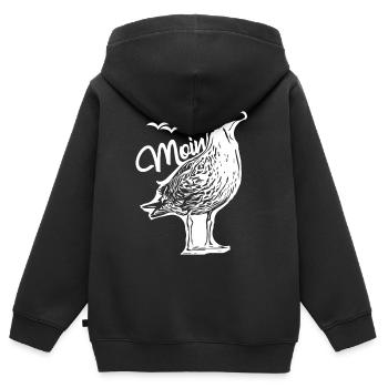 Mouettes Moin Mouettes - Sweat Premium à capuche zippé enfant bio - noir - Dos - AI Model Kid Male (0cm)