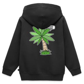 Bitte keine Werbung - Kinder Premium Organic Zip Hoodie - Schwarz - Hinten - AI Model Kid Male (0cm)