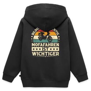 Mofa - Kinder Premium Organic Zip Hoodie - Schwarz - Hinten - AI Model Kid Male (0cm)