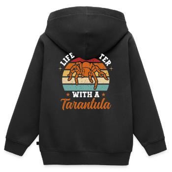 La vie est meilleure avec une araignée tarentule arachnide - Sweat Premium à capuche zippé enfant bio - noir - Dos - AI Model Kid Male (0cm)
