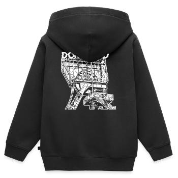 Dortmunder Zeche Dortmund Ruhrpott - Sweat Premium à capuche zippé enfant bio - noir - Dos - AI Model Kid Male (0cm)