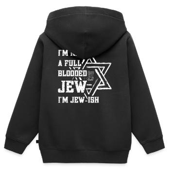 Judaïsme israélite hannukah hannukah - Sweat Premium à capuche zippé enfant bio - noir - Dos - AI Model Kid Male (0cm)