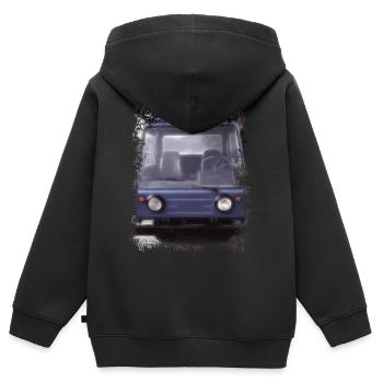 Multicar M25 - Kinder Premium Organic Zip Hoodie - Schwarz - Hinten - AI Model Kid Male (0cm)