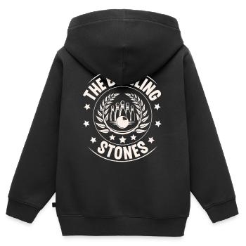 Bowling - Kinder Premium Organic Zip Hoodie - Schwarz - Hinten - AI Model Kid Male (0cm)