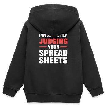 Calculatrice de feuille de calcul comptable comptable - Sweat Premium à capuche zippé enfant bio - noir - Dos - AI Model Kid Male (0cm)