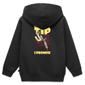 Just The Tip I Promise Tattoo Artist - Kinder Premium Organic Zip Hoodie - Schwarz - Hinten - AI Model Kid Male (0cm)