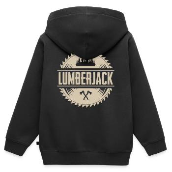 Holzfäller - Kinder Premium Organic Zip Hoodie - Schwarz - Hinten - AI Model Kid Male (0cm)