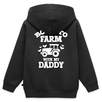 Né pour devenir agriculteur Agriculteur Agriculteur - Sweat Premium à capuche zippé enfant bio - noir - Dos - AI Model Kid Male (0cm)