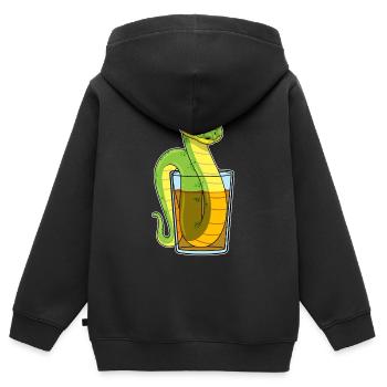 Schlange Saft - Kinder Premium Organic Zip Hoodie - Schwarz - Hinten - AI Model Kid Male (0cm)