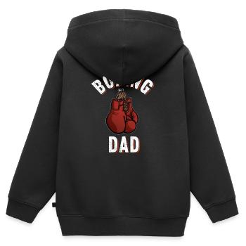 Boxe Papa Fist Fight Sparring Gants de boxe - Sweat Premium à capuche zippé enfant bio - noir - Dos - AI Model Kid Male (0cm)