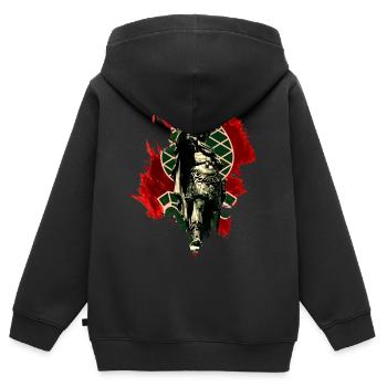 Augsburg - Kinder Premium Organic Zip Hoodie - Schwarz - Hinten - AI Model Kid Male (0cm)
