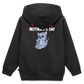 Erster Muttertag - Kinder Premium Organic Zip Hoodie - Schwarz - Hinten - AI Model Kid Male (0cm)