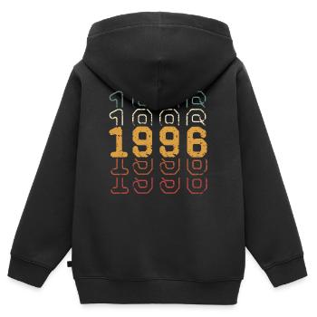 1996 - Sweat Premium à capuche zippé enfant bio - noir - Dos - AI Model Kid Male (0cm)