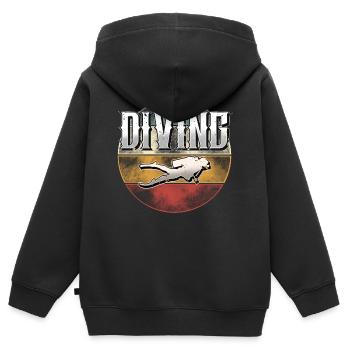 Plongeurs plongeurs - Sweat Premium à capuche zippé enfant bio - noir - Dos - AI Model Kid Male (0cm)