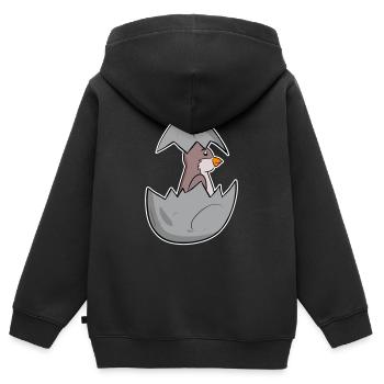 Bébé Moineau Domestique - Sweat Premium à capuche zippé enfant bio - noir - Dos - AI Model Kid Male (0cm)