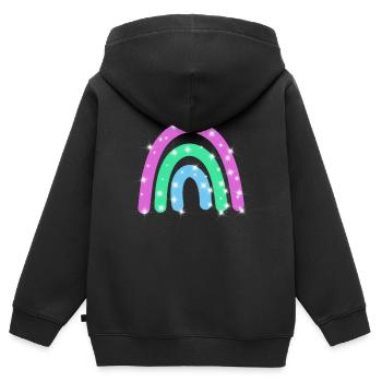 Polysexual Glitter Rainbow - Kids Premium Organic Zip-up Hoodie - black - Back - AI Model Kid Male (0cm)