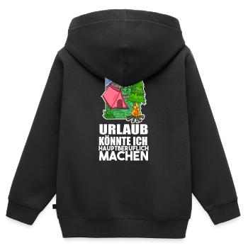 Urlaub Naturliebhaber Camping Zelt - Kinder Premium Organic Zip Hoodie - Schwarz - Hinten - AI Model Kid Male (0cm)