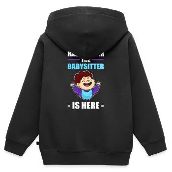 Babysitter Aufpasser Babysitten Babyfüße Hüten Erz - Kinder Premium Organic Zip Hoodie - Schwarz - Hinten - AI Model Kid Male (0cm)