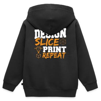 3D Drucken 3D-Druck-Liebhaber 3D-Drucker Cnc - Kinder Premium Organic Zip Hoodie - Schwarz - Hinten - AI Model Kid Male (0cm)